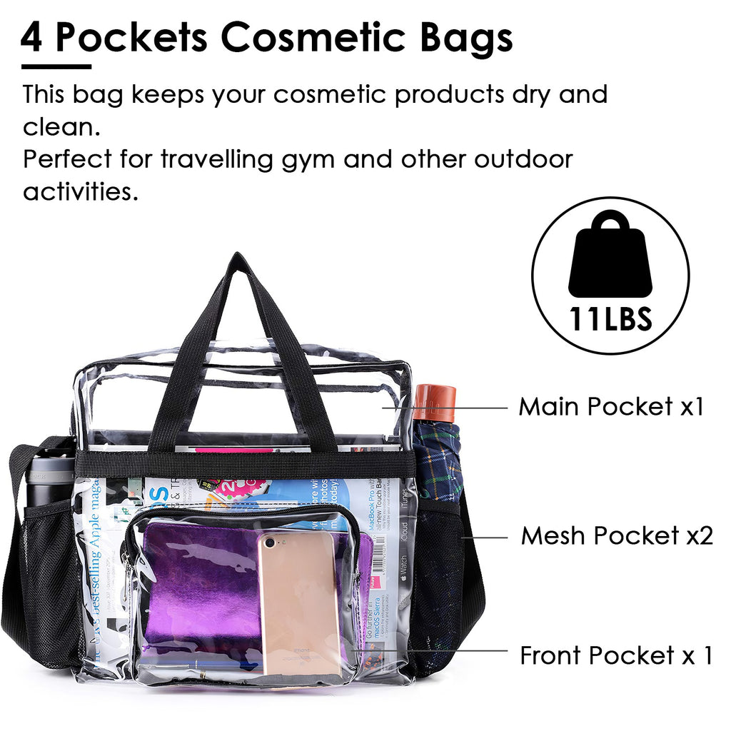 Clear Crossbody Bag Stadium Approved Clear Transparent Shoulder Bag  With 11LBS Load