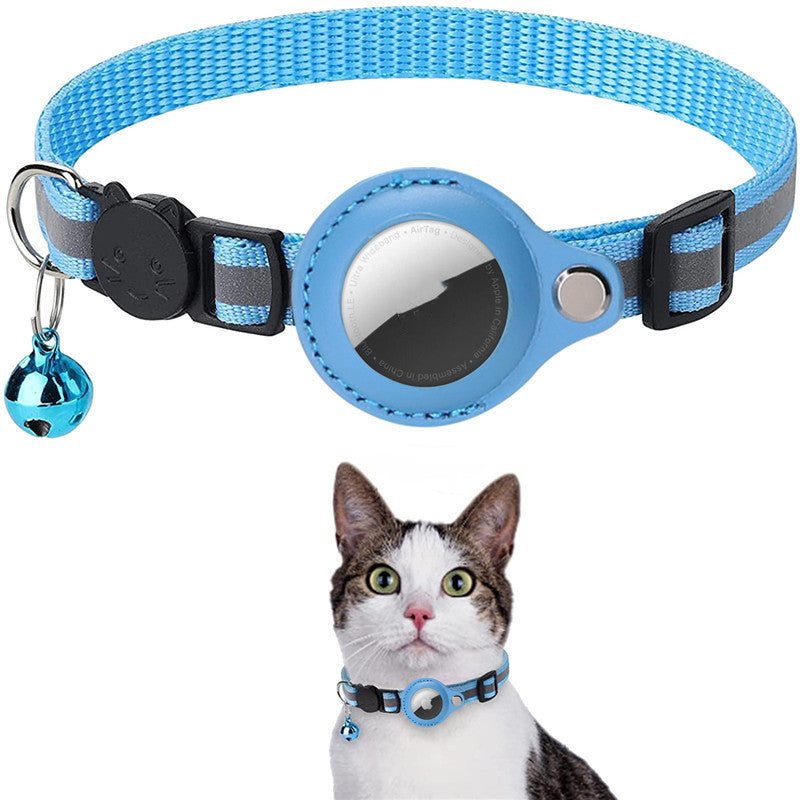 Reflective Pet Collar with Integrated AirTag Holder – Waterproof and High-Visibility Nylon Case for Dogs & Cats