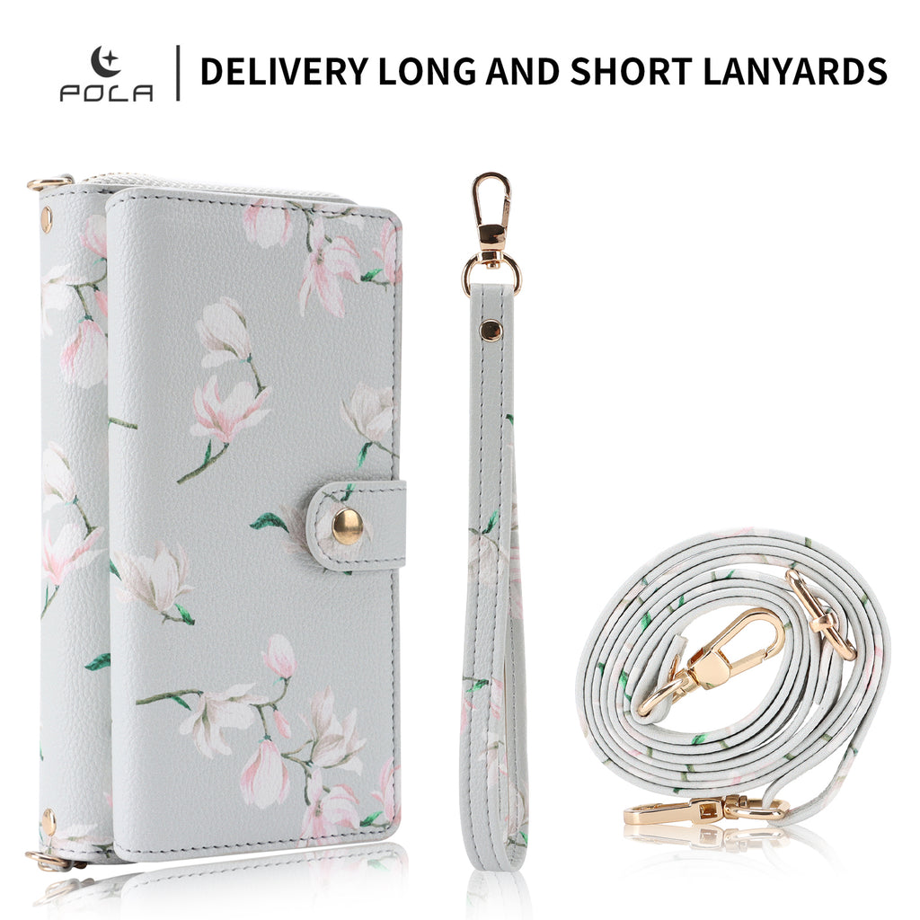 Elegant 13-Card Slot Crossbody Wallet Case – Magnetic Detachable Purse with Mirror for iPhone 17 Pro Max