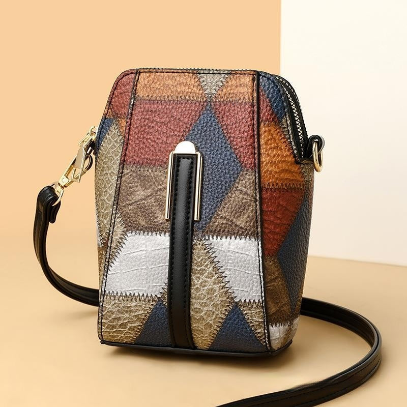 Bohemian Soft Leather Stitching Shoulder Bag