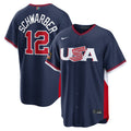 Men's #12 Kyle Schwarber USA 2026 World Baseball Classic Baseball Jersey