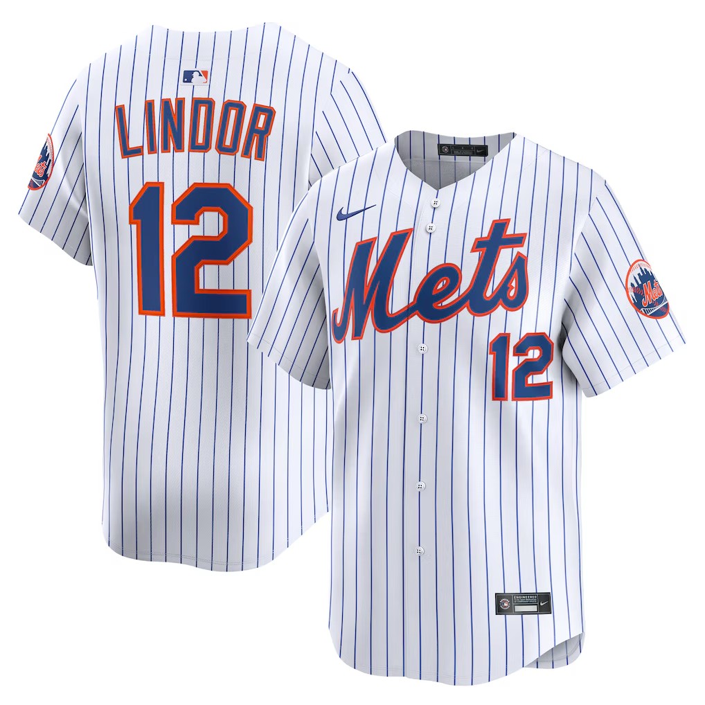 Men's #12 Francisco Lindor New York Mets Baseball Jersey