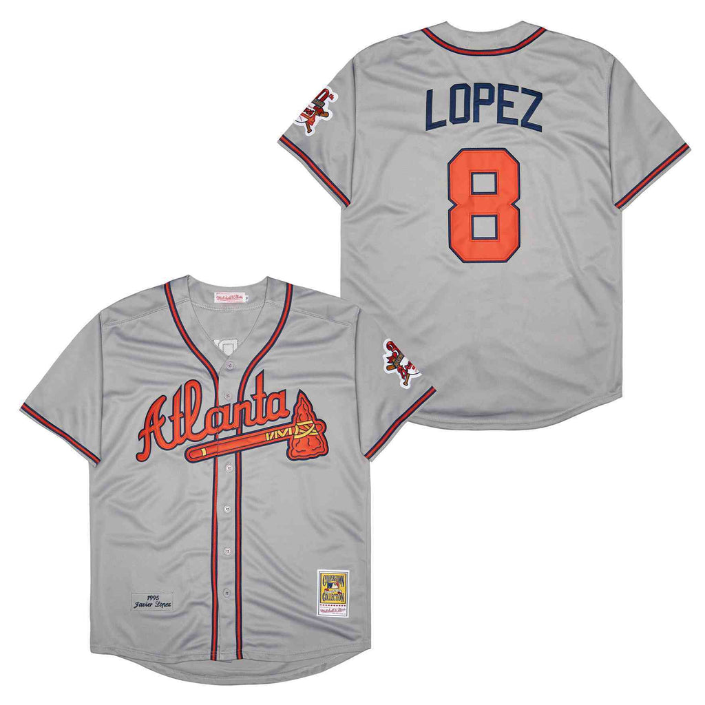 Men's #8 Javy Lopez Atlanta Braves Baseball Jersey