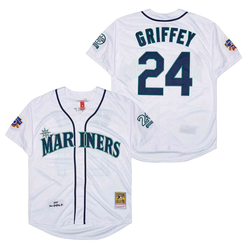Men's #24 Ken Griffey Seattle Mariners Baseball Jersey