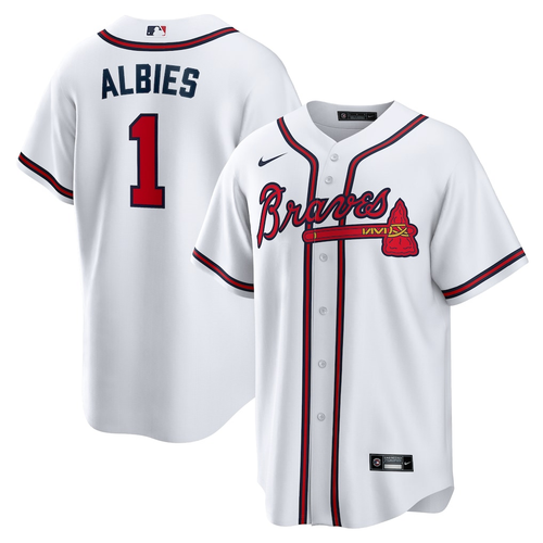 Men's #1 Ozzie Albies Atlanta Braves Baseball Jersey