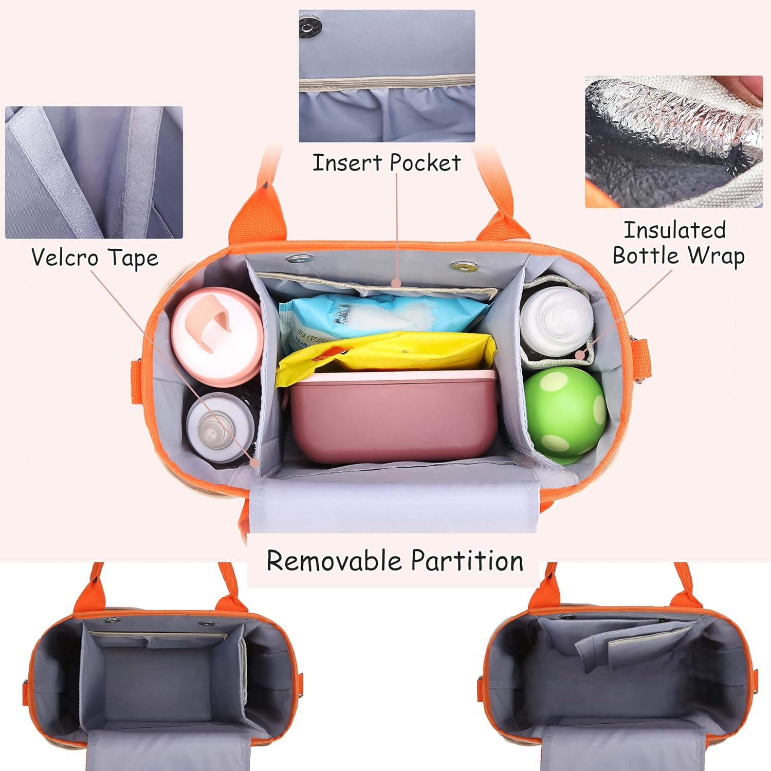 Diaper Bag Tote-Diaper Baby Bags,Waterproof Large Mommy Bag Maternity Bag For Hospital And Weekend Travel