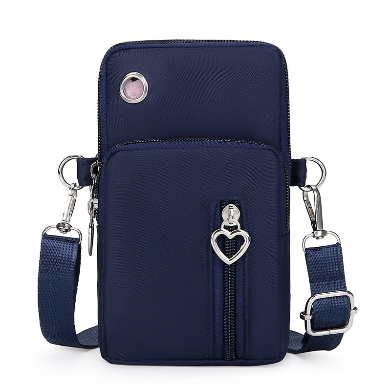 Solid color canvas mobile phone bag