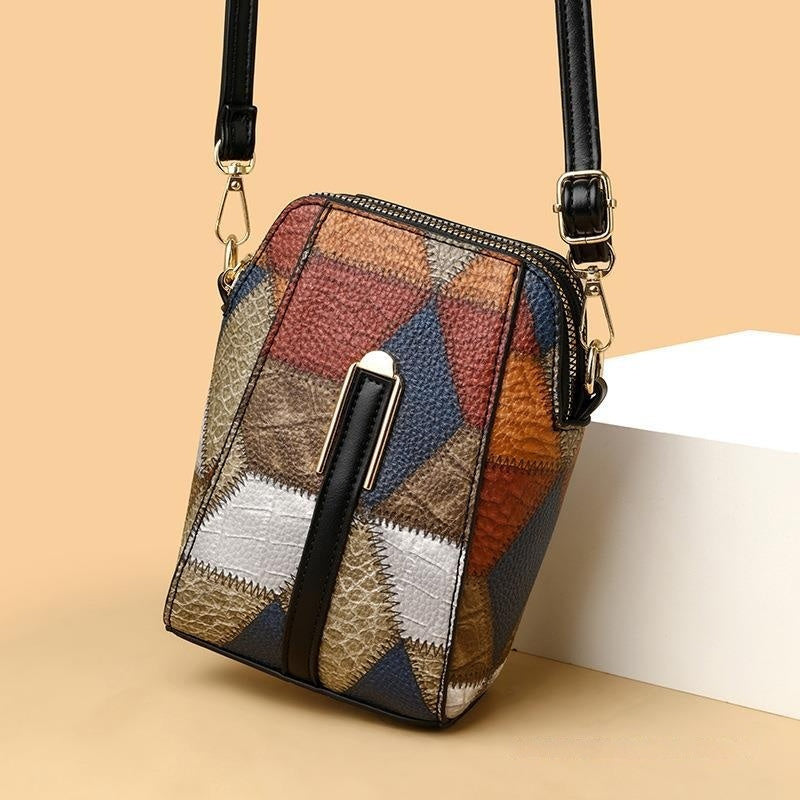 Bohemian Soft Leather Stitching Shoulder Bag