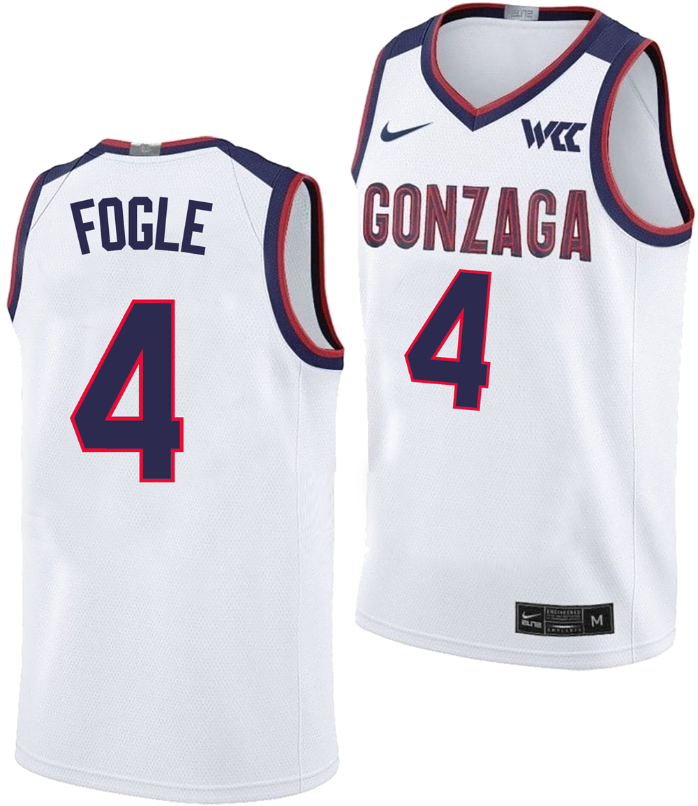 Men's #4 Davis Fogle Gonzaga Bulldogs College Basketball Jersey