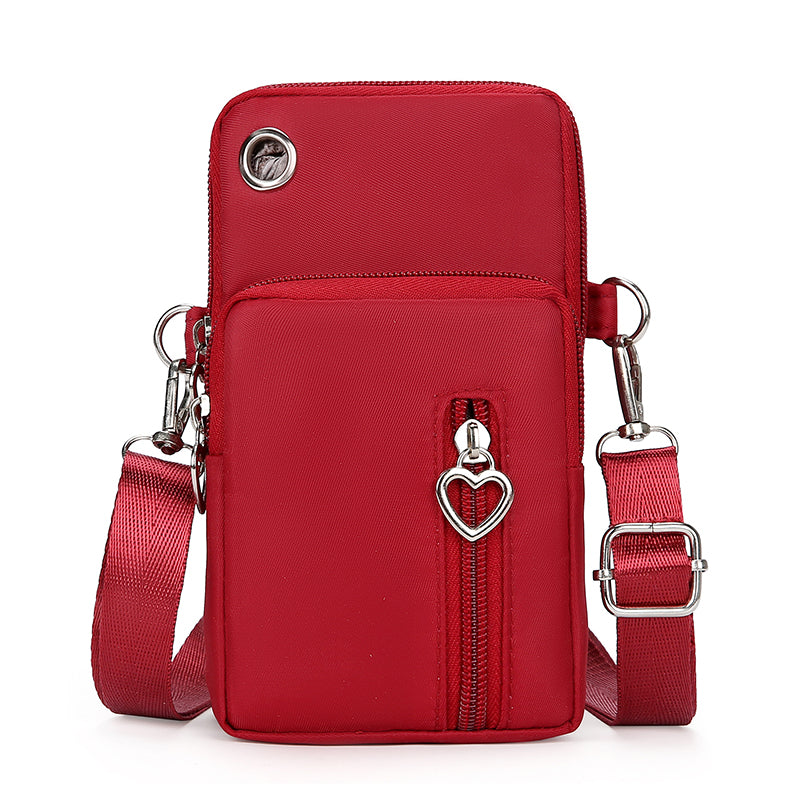 Solid color canvas mobile phone bag