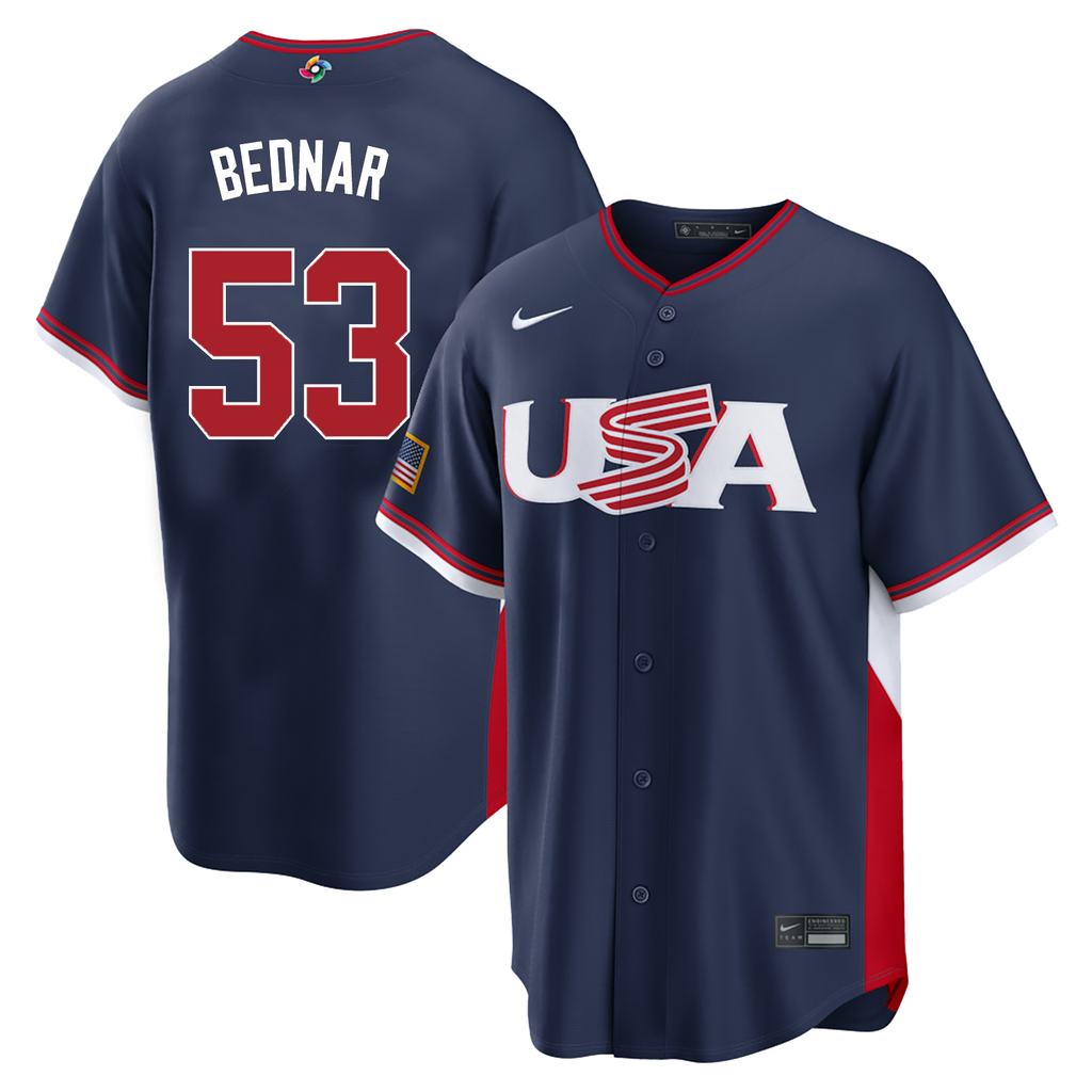 Men's #53 David Bednar USA 2026 World Baseball Classic Baseball Jersey