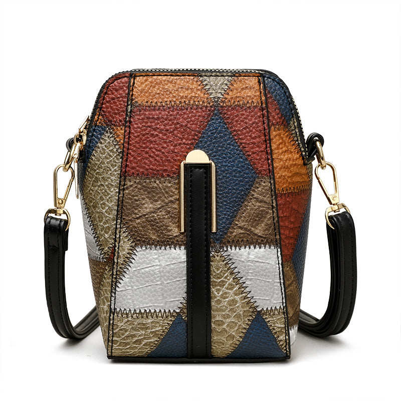 Bohemian Soft Leather Stitching Shoulder Bag
