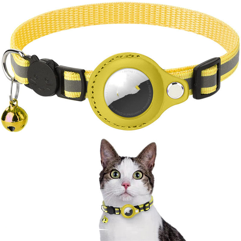 Reflective Pet Collar with Integrated AirTag Holder – Waterproof and High-Visibility Nylon Case for Dogs & Cats
