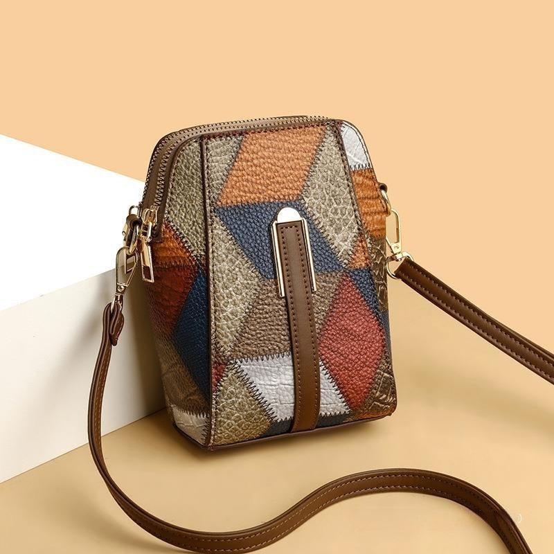 Bohemian Soft Leather Stitching Shoulder Bag