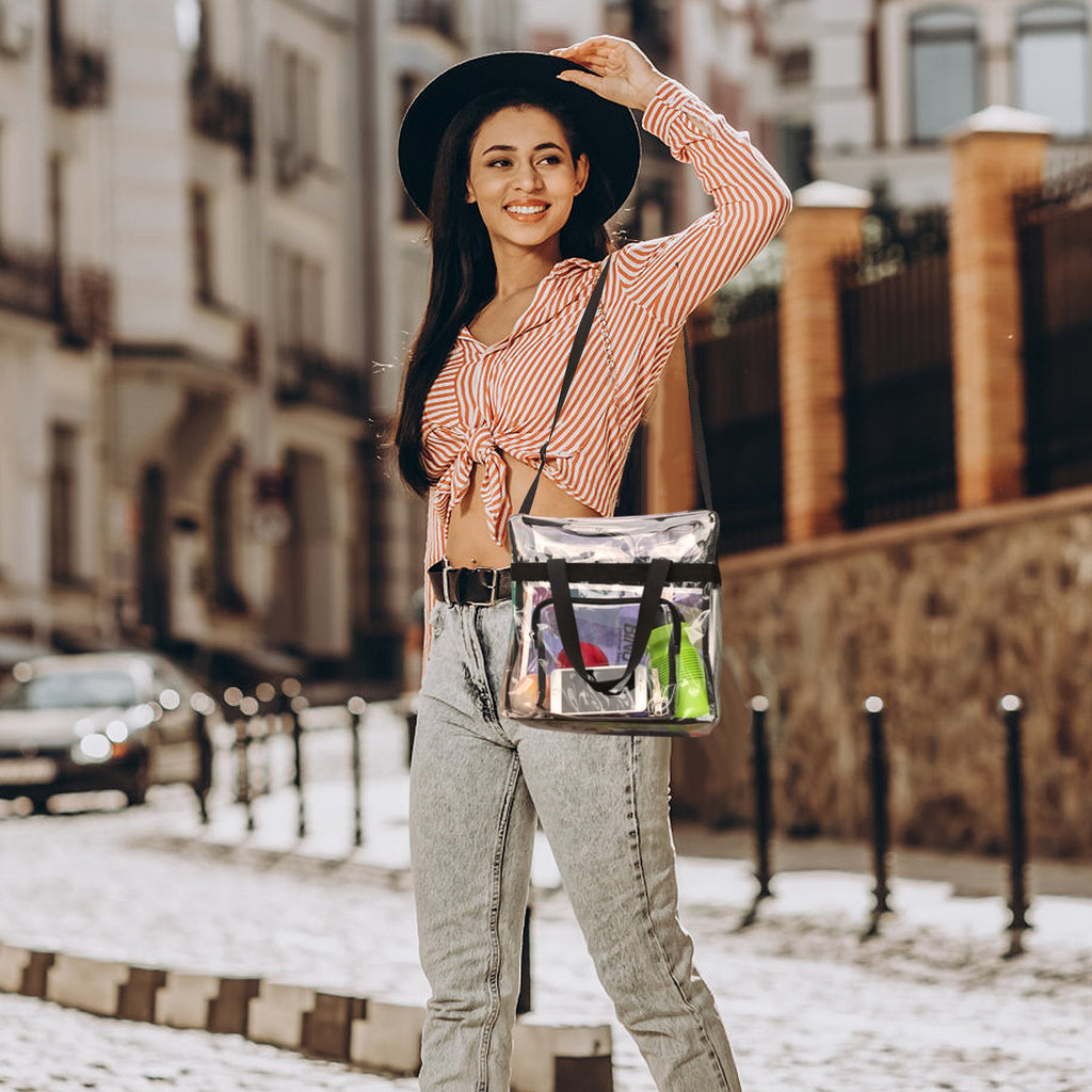 Clear Crossbody Bag Stadium Approved Clear Transparent Shoulder Bag  With 11LBS Load