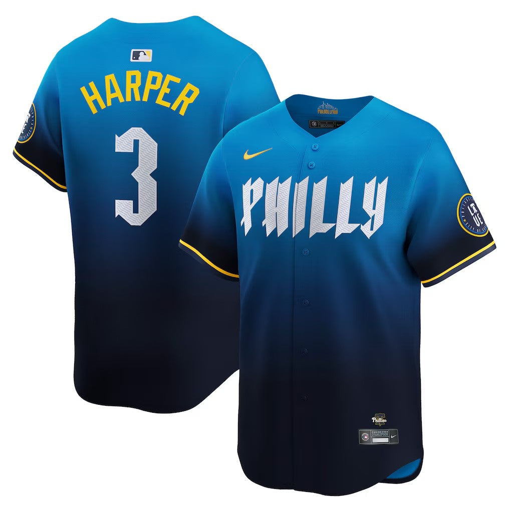 Men’s #3 Bryce Harper Philadelphia Phillies Baseball Jersey