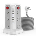 PASSUS 15-in-1 Vertical Power Tower: 12 AC Outlets & PD20W USB-C Fast Charging Station