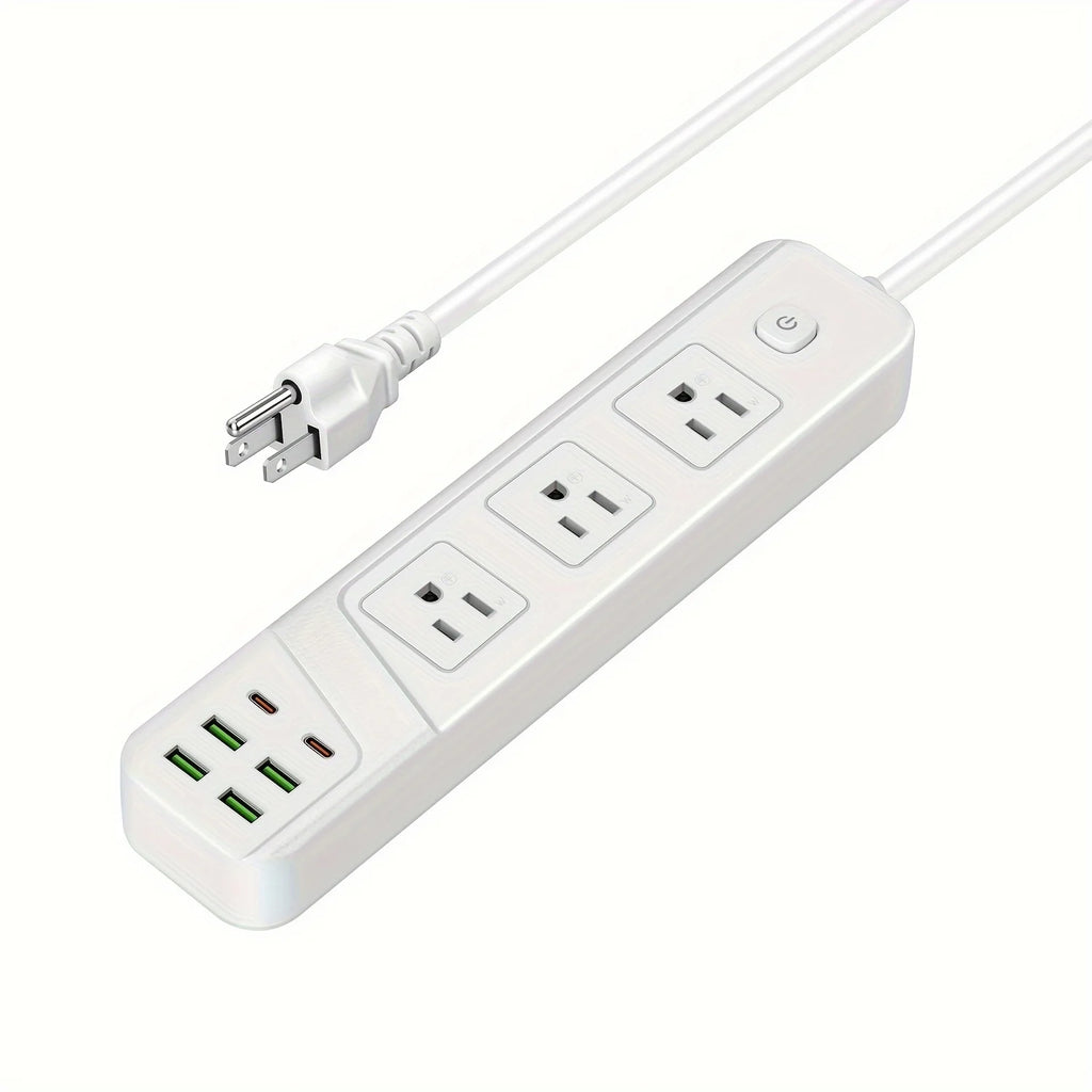 TRANSTON 9-in-1 Power Strip: 3 AC Outlets, 4 USB & 2 Type-C Fast Charging Station (UL Certified)