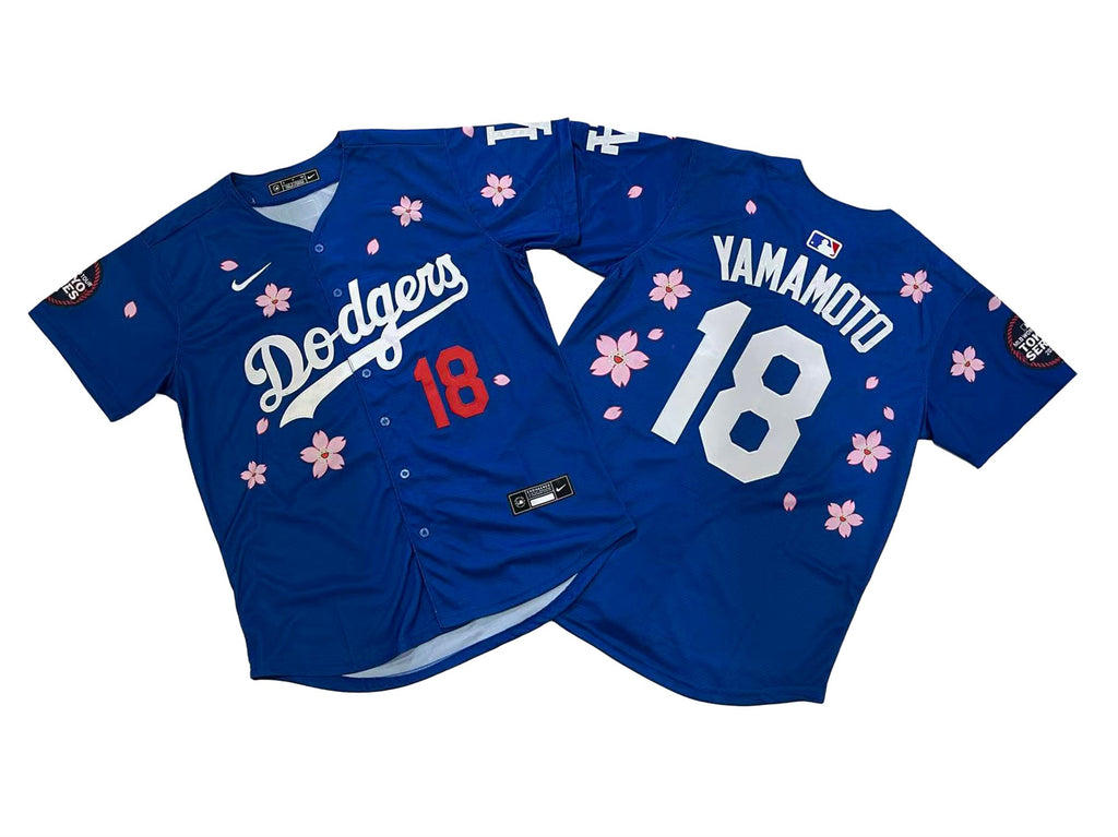 Men's #18 Yoshinobu Yamamoto Los Angeles Dodgers Baseball Jersey