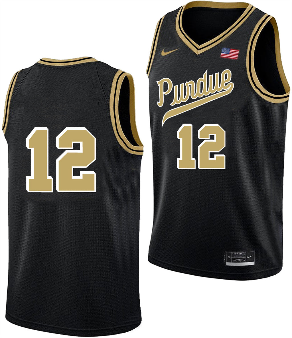Men's #12 Daniel Jacobsen Purdue Boilermakers College Basketball Jersey