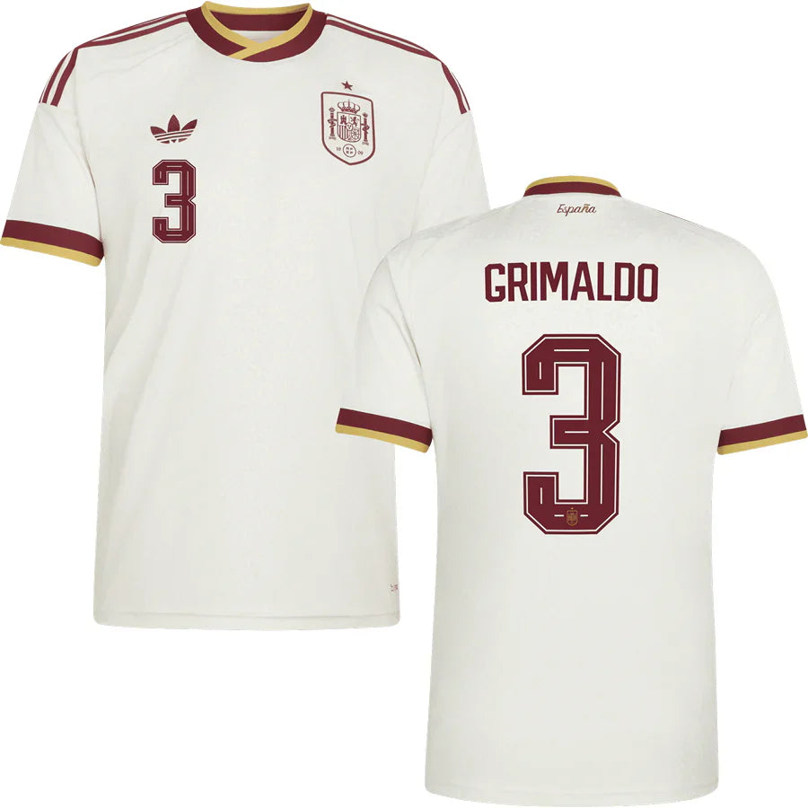 Men’s #3 Grimaldo 2026 World Cup Spain Jersey