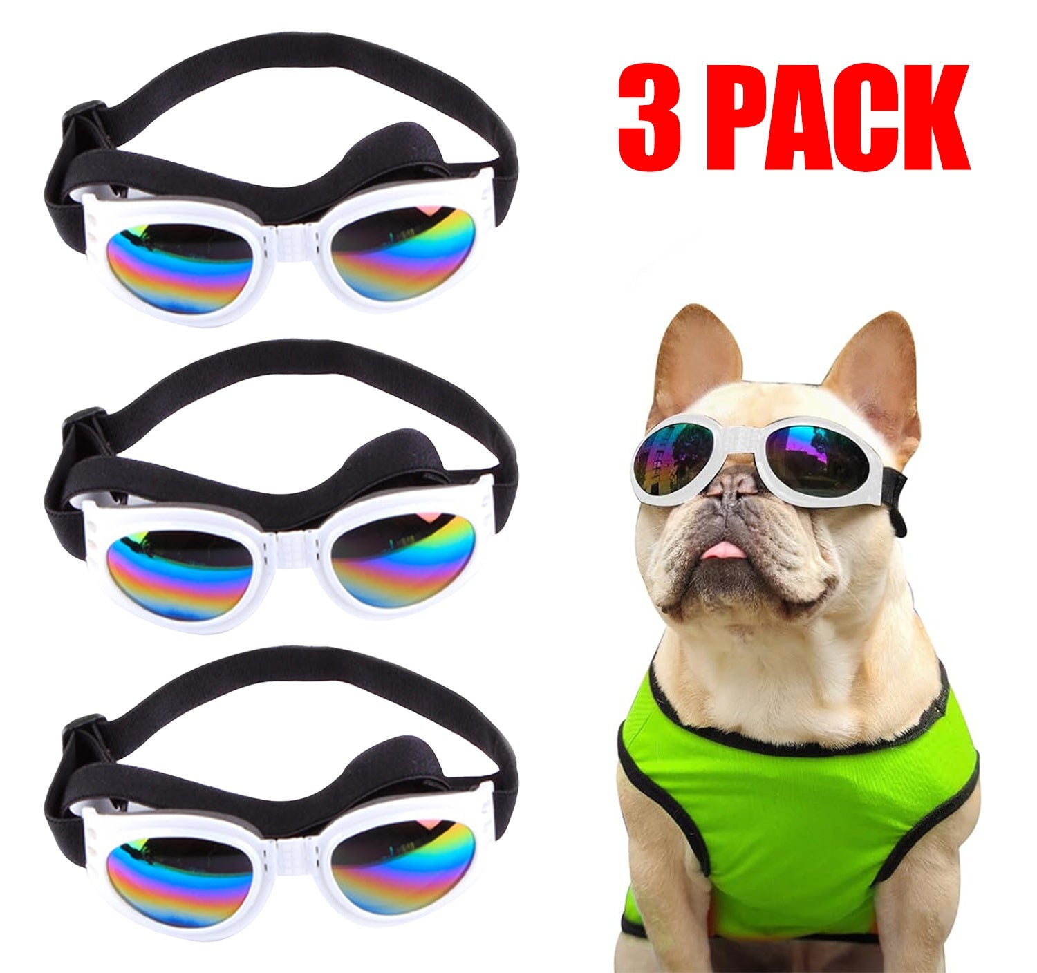 Adjustable Pet Sunglasses - UV & Wind Protection for Dogs/Cats