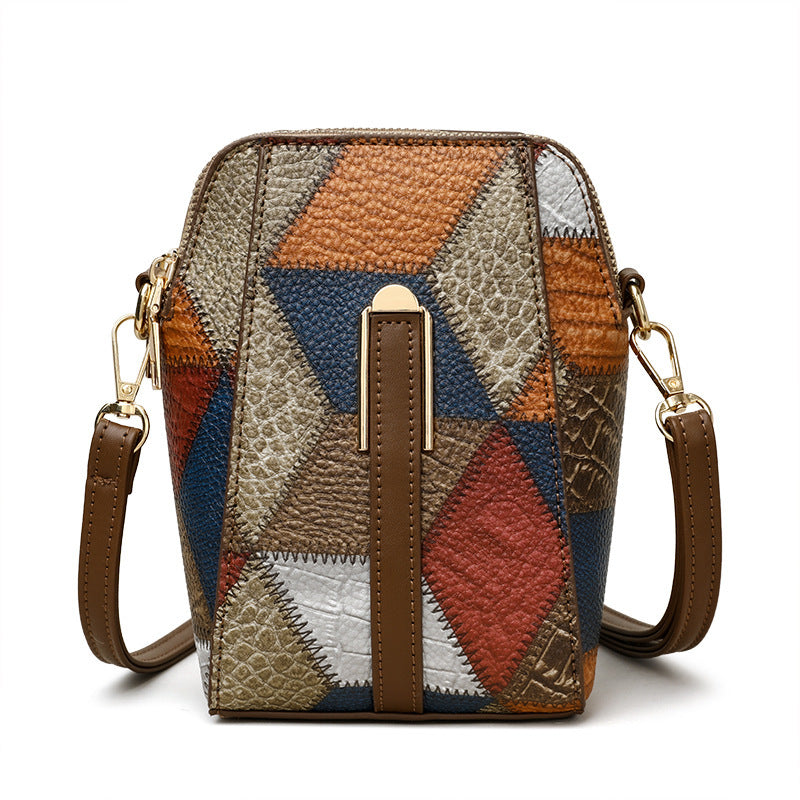 Bohemian Soft Leather Stitching Shoulder Bag