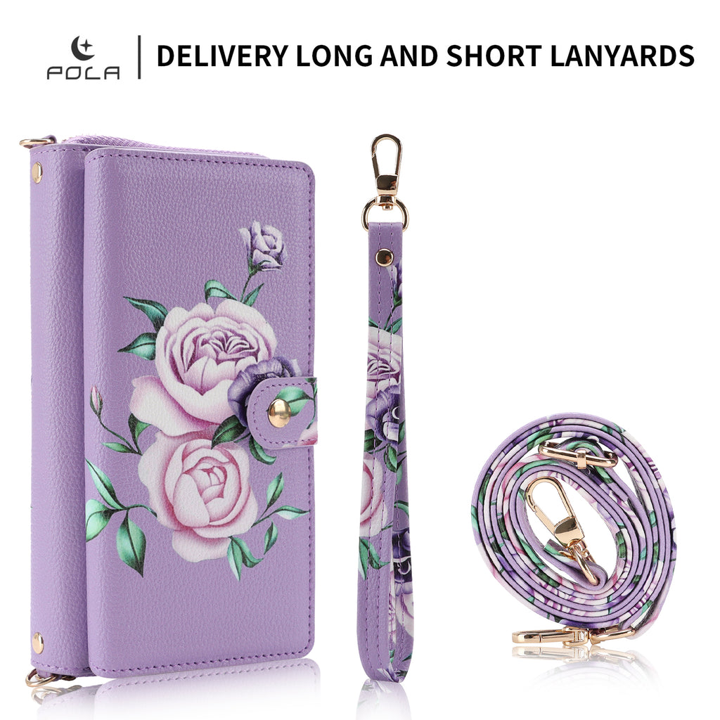 Elegant 13-Card Slot Crossbody Wallet Case – Magnetic Detachable Purse with Mirror for iPhone 17 Pro Max