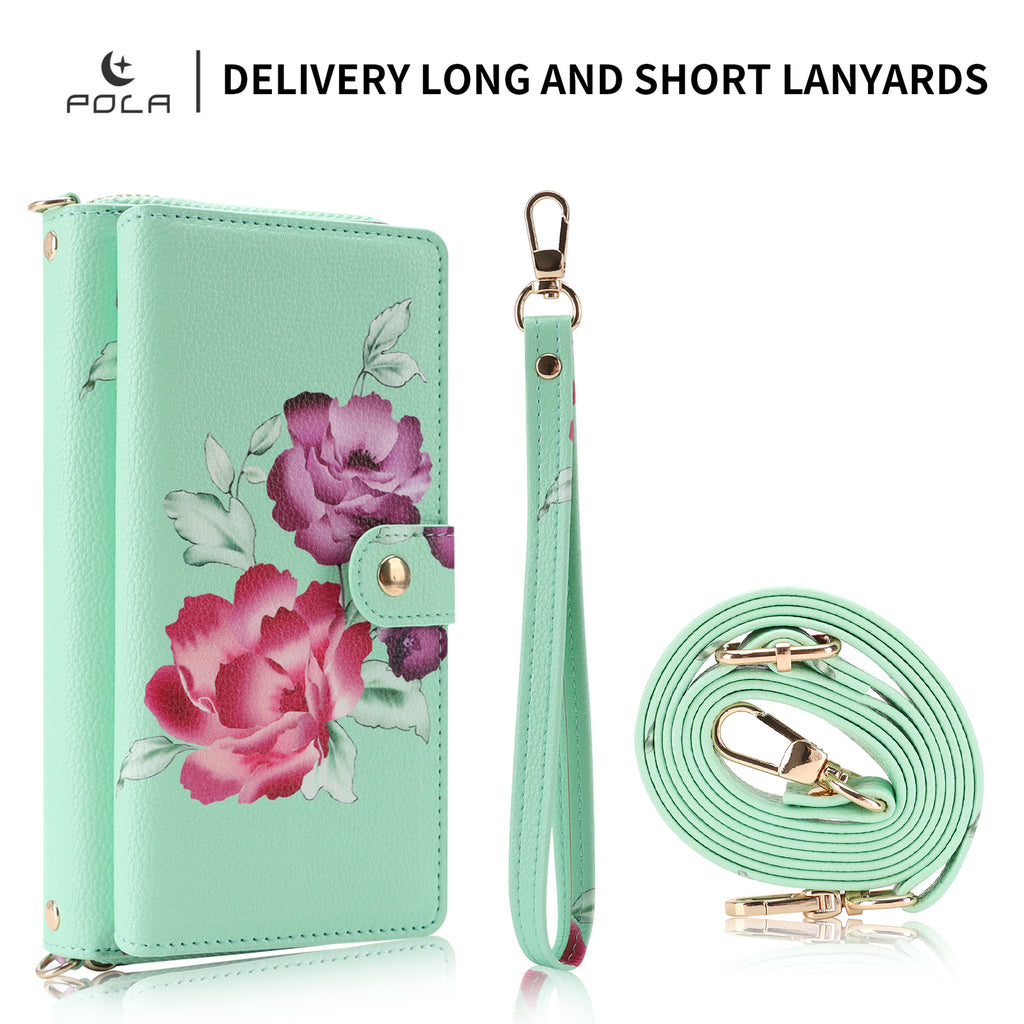Elegant 13-Card Slot Crossbody Wallet Case – Magnetic Detachable Purse with Mirror for iPhone 17 Pro Max