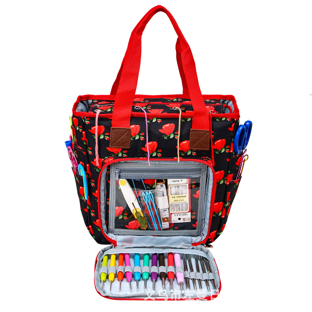 Woven supplies storage bag