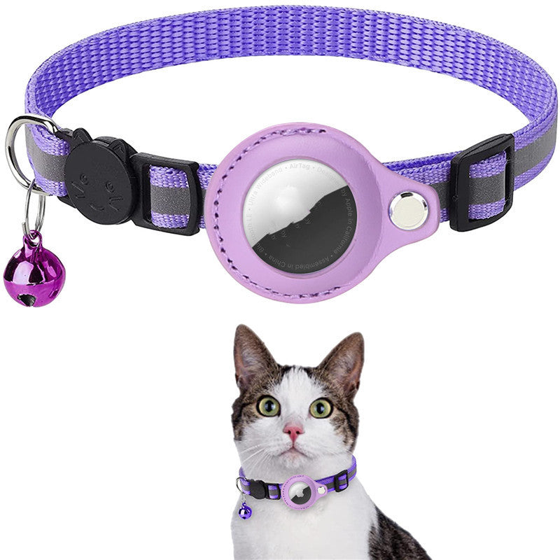 Reflective Pet Collar with Integrated AirTag Holder – Waterproof and High-Visibility Nylon Case for Dogs & Cats