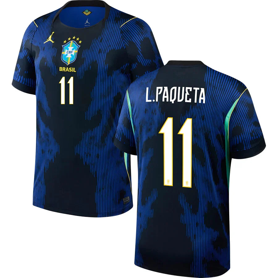 Men’s #11 Lucas Paquetá 2026  World Cup Brazil Jersey